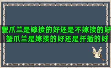 蟹爪兰是嫁接的好还是不嫁接的好 蟹爪兰是嫁接的好还是扦插的好